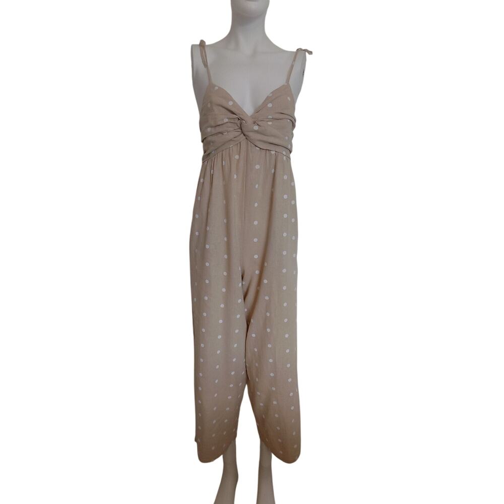 Old Navy polka dot jumpsuit linen blend size XS Petite NWT